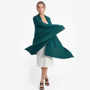 Cotton Jersey Long Scarf for Women - Green