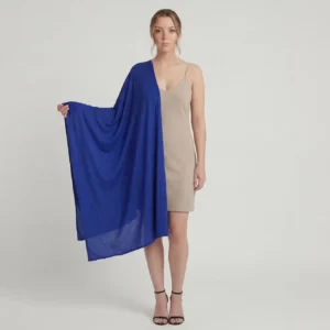 Cotton Jersey Long Scarf for Women - Blue