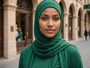 Green Jersey Scarf & Tube Innercap Set – Color Match Combo Pack for Women